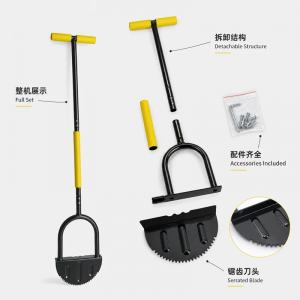 Detachable Half Moon Lawn Edger with Handle | Serrated Garden Border Trimming Tool