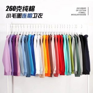 Spring/Autumn 260g French Terry Loose Round Neck Drop Shoulder Cotton Sweatshirt Unisex Long Sleeve Top for DIY Printing