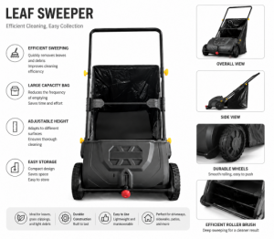 Heavy-Duty Push Leaf Sweeper – Large Capacity L...
