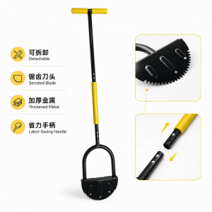 Detachable Half Moon Lawn Edger with Handle | Serrated Garden Border Trimming Tool