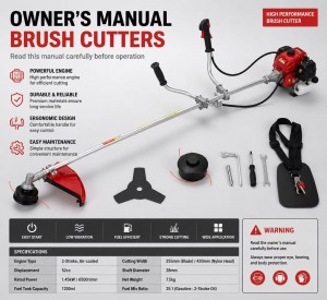 High Performance Brush Cutter – 2-Stroke Gasoline Grass Trimmer with Multi-Function Cutting System