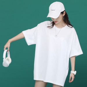 210g cotton drop shoulder short sleeve T-shirt, 25 colors available in stock, crew neck, loose fit casual T-shirt.