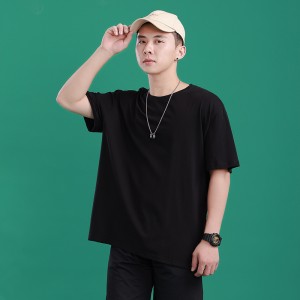 210g cotton drop shoulder short sleeve T-shirt, 25 colors available in stock, crew neck, loose fit casual T-shirt.