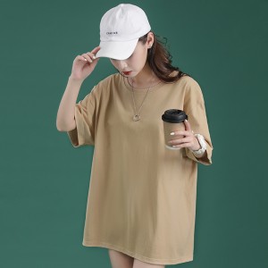 210g cotton drop shoulder short sleeve T-shirt, 25 colors available in stock, crew neck, loose fit casual T-shirt.